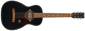 Deltoluxe Parlor, Walnut Fingerboard, Tortoiseshell Pickguard, Black Top